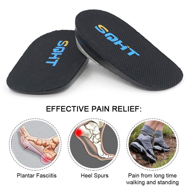 SQHT's Height Increase Insole - Gel Heel Shoe Lift Inserts, Achilles Tendon Cushion for Men and Women (Large (1" Height)) - Image 4